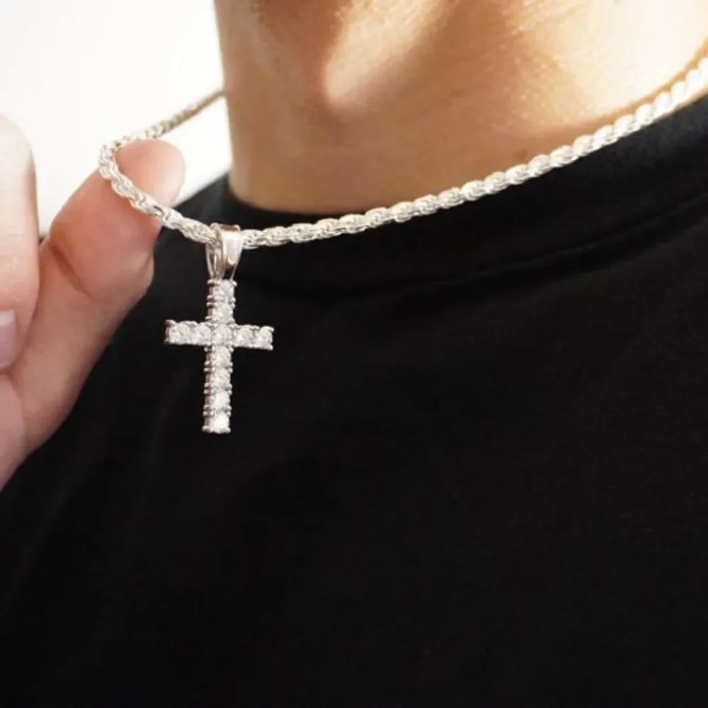 24-inch sparkling Cross pendant necklace